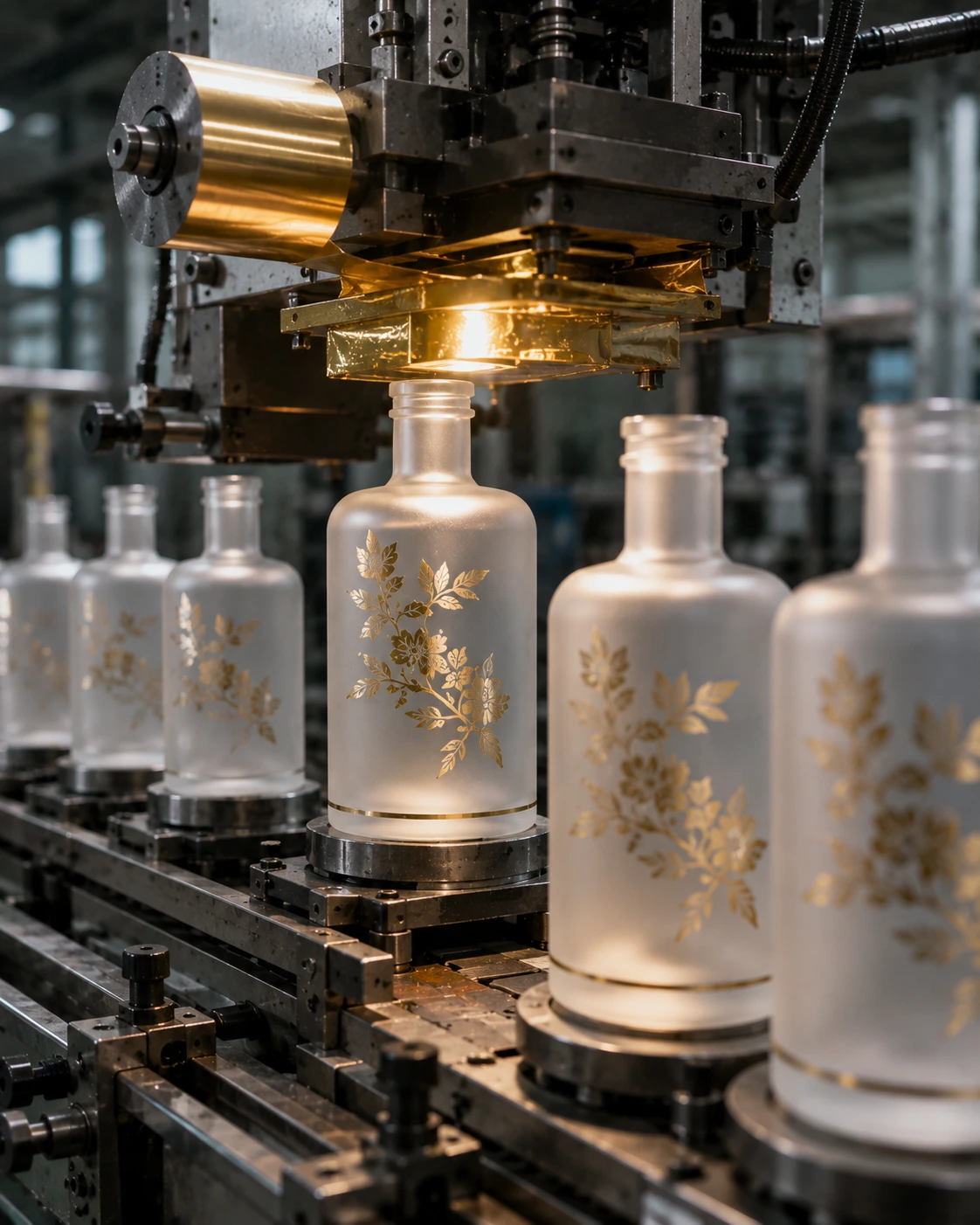 hot stamping logo on glass bottle decoration