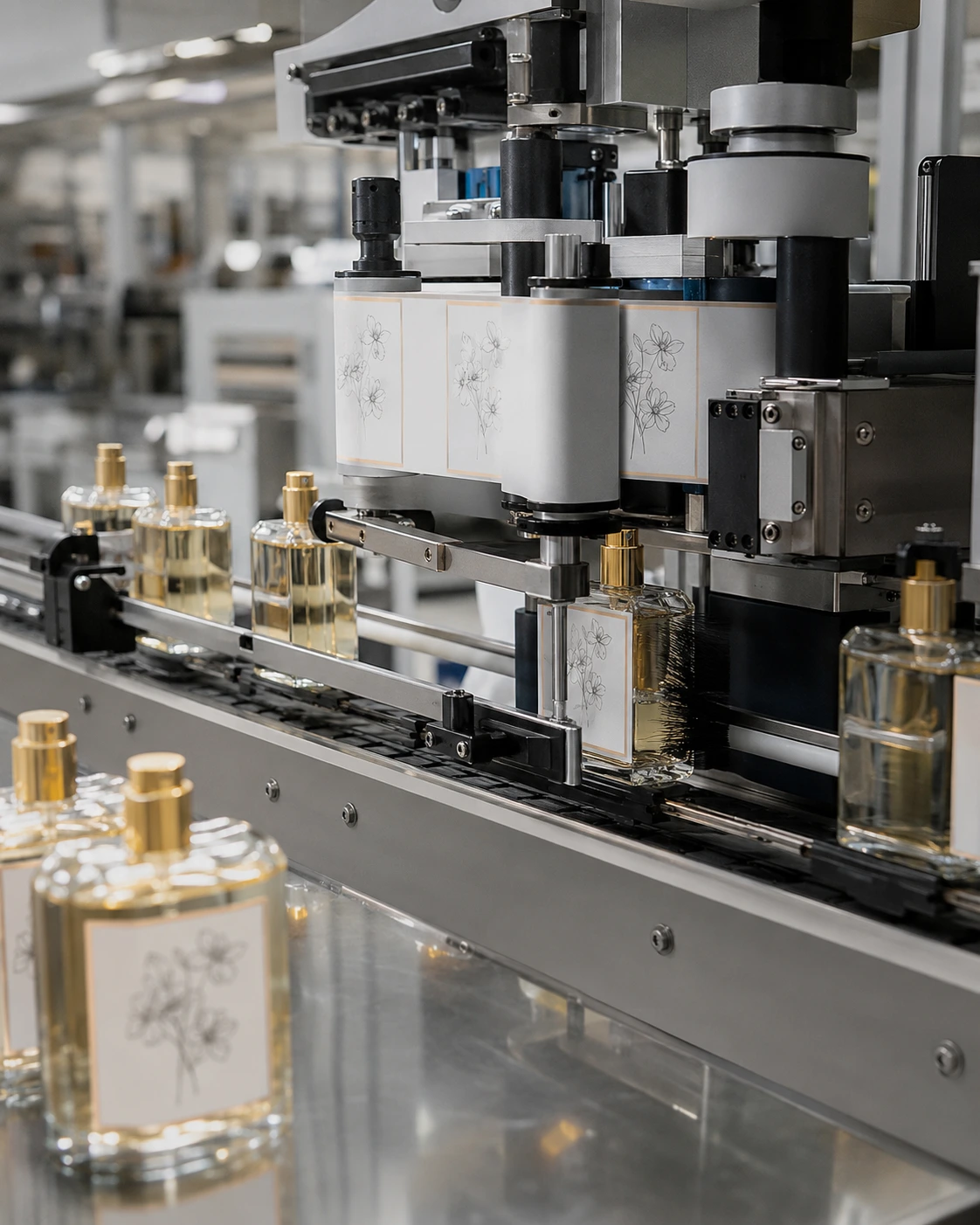 labeling glass bottle production for brand packaging