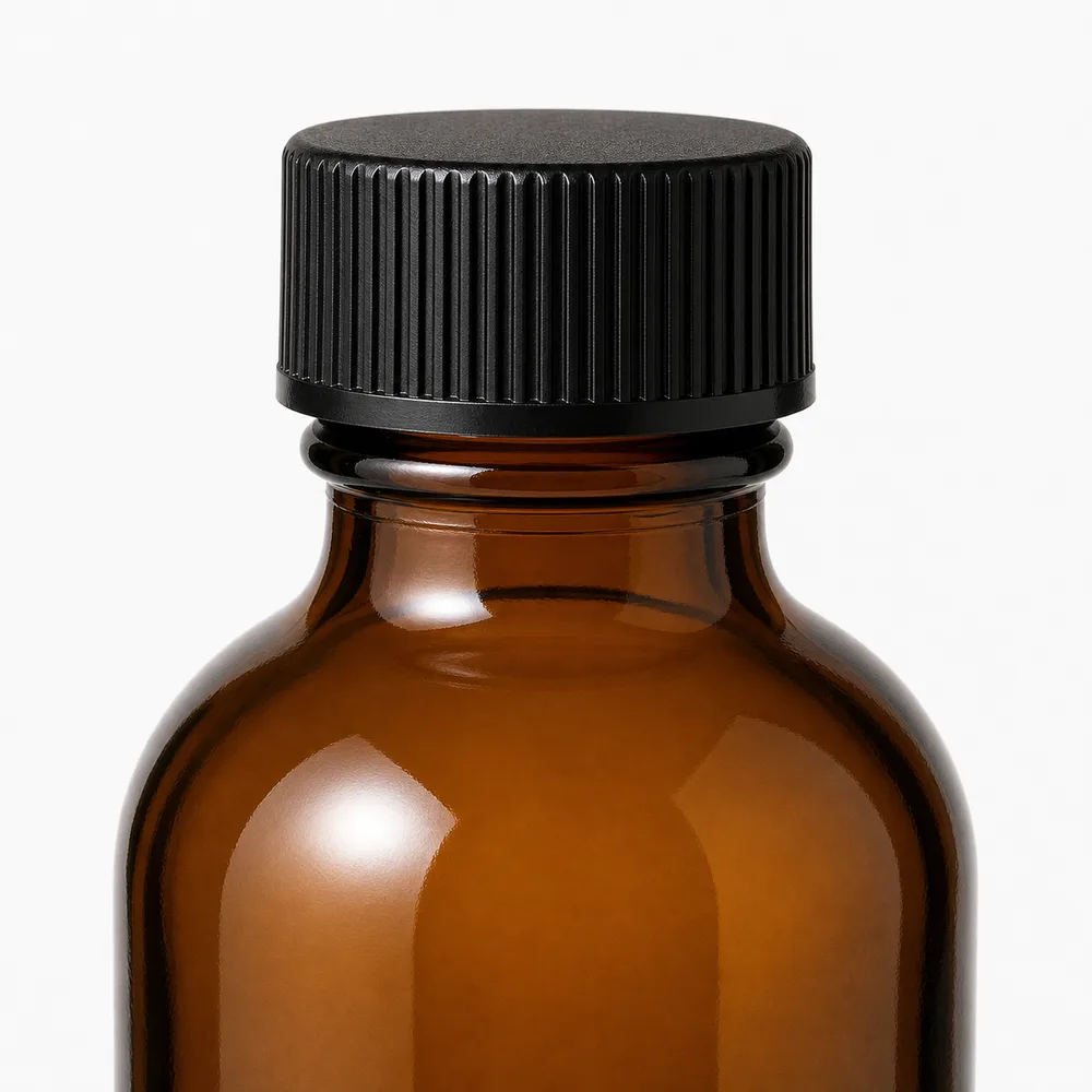 Amber Pharmaceutical Syrup Bottle with amber glass body and closure fit - packing view