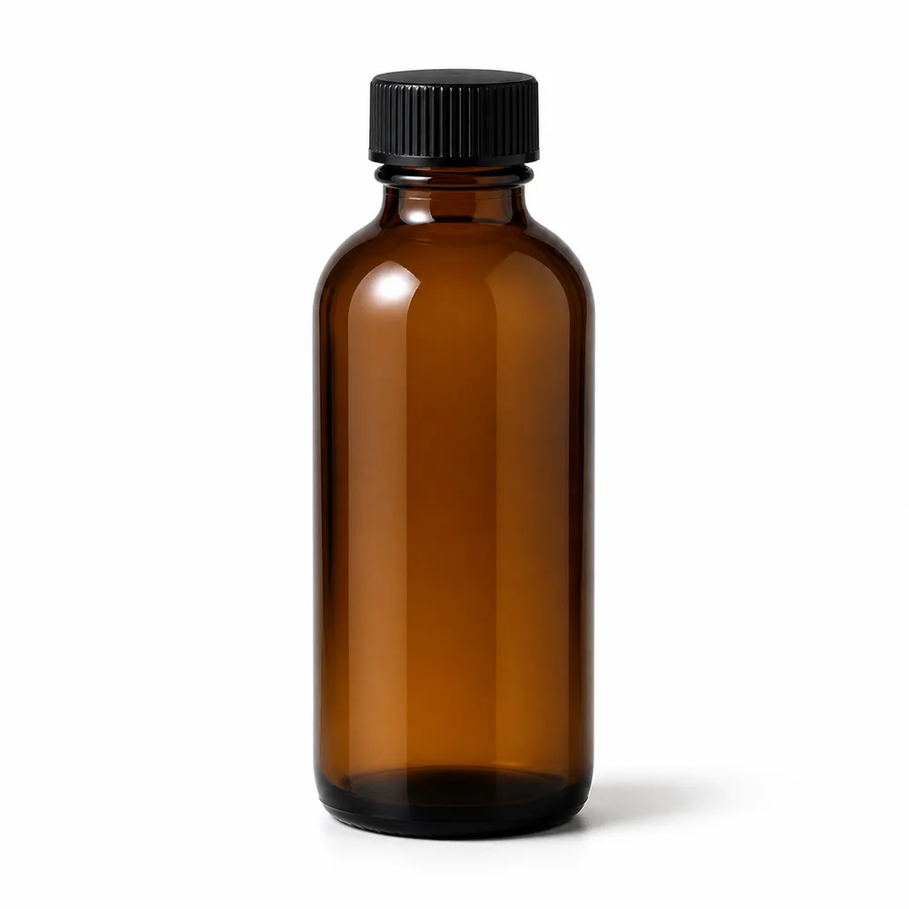 Amber Pharmaceutical Syrup Bottle with amber glass body and closure fit - decoration view