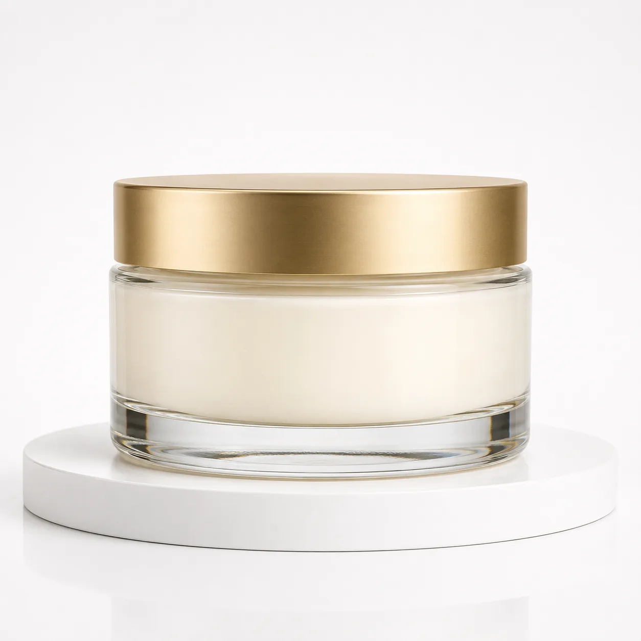 Glass Body Butter Jar front view with visible body butter jar body