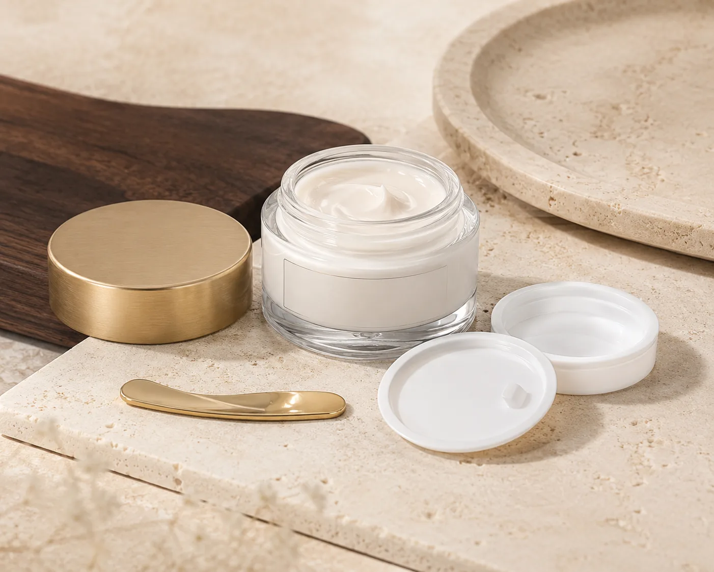 Glass Eye Cream Jar shown from a secondary angle with the container profile visible.