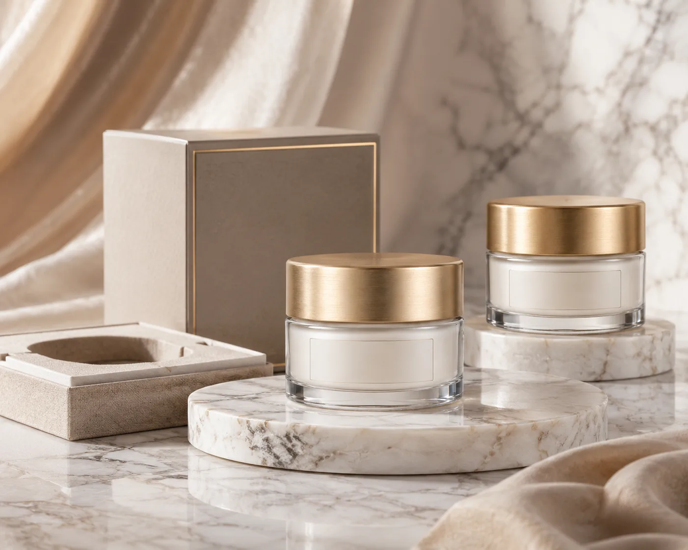 Close-up of Glass Eye Cream Jar showing the surface and closure area.