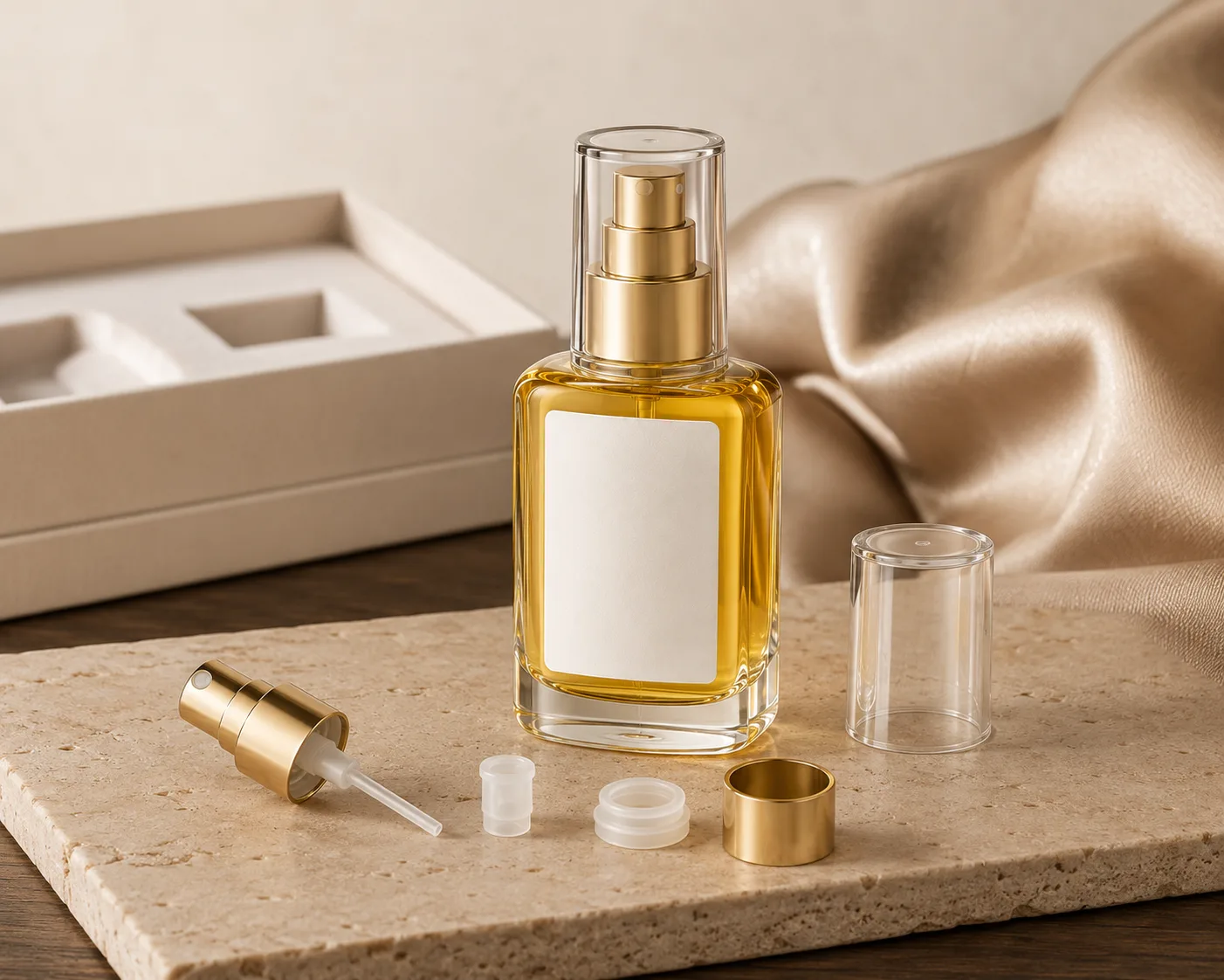 Glass Hair Serum Bottle shown from a secondary angle with the container profile visible.