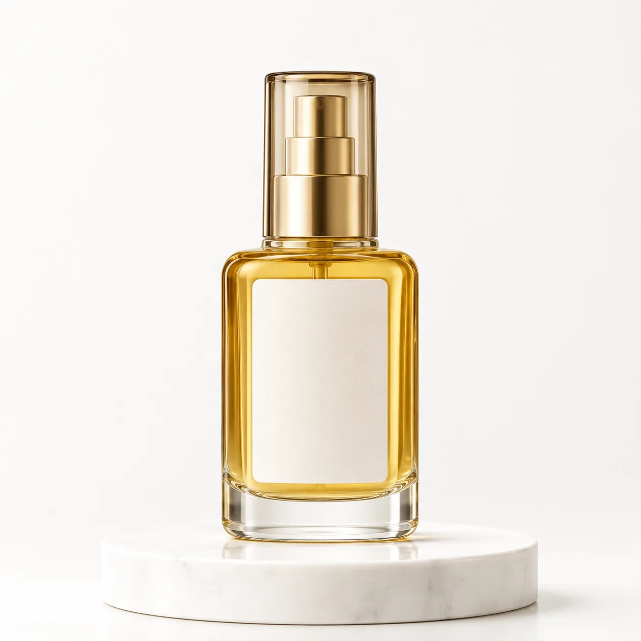Glass Hair Serum Bottle front view with visible hair serum bottle form