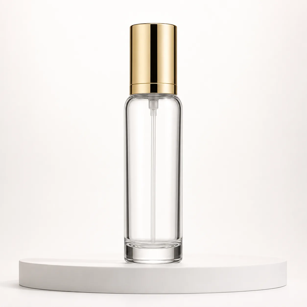 Glass Makeup Remover Bottle front view with visible makeup remover bottle form