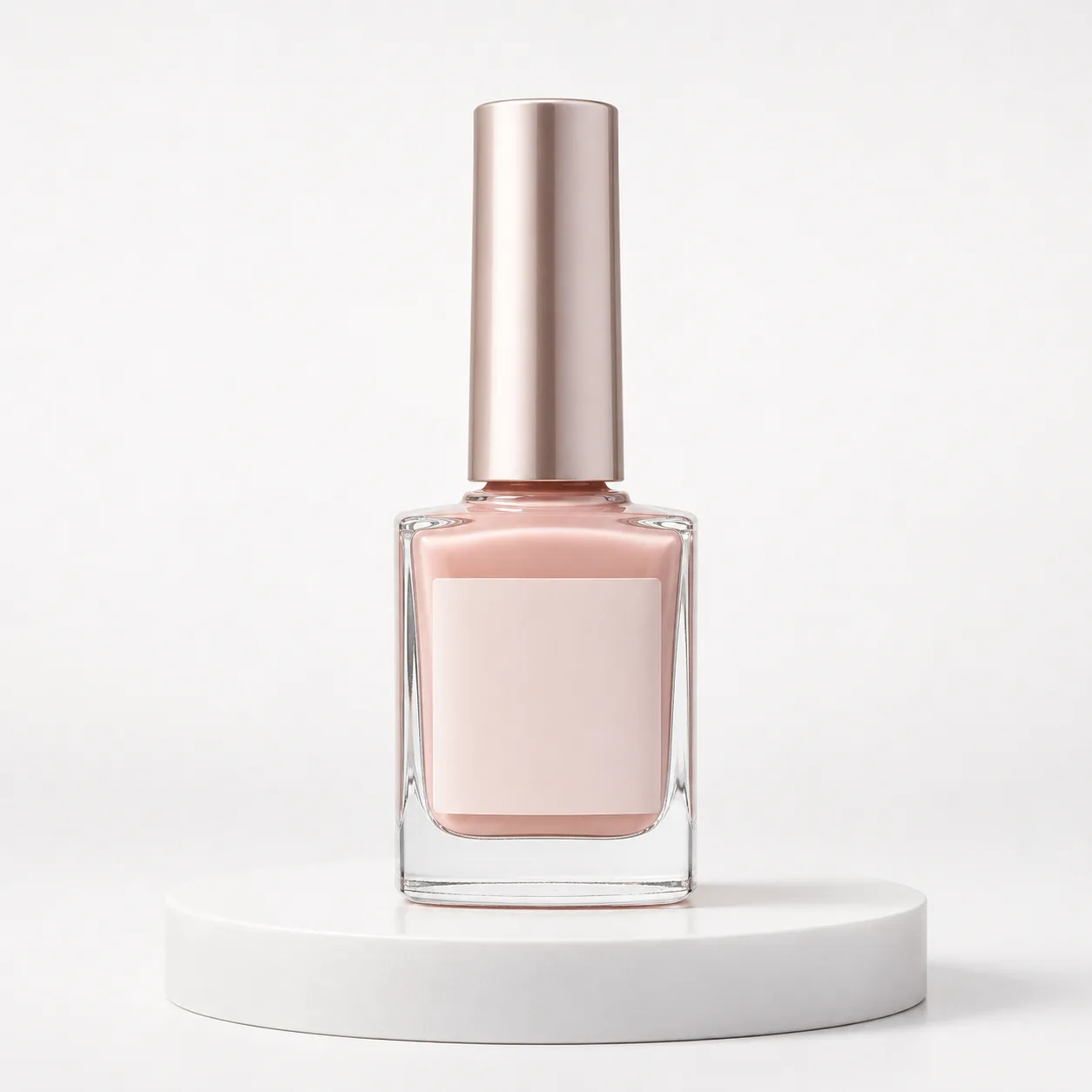 Glass Nail Polish Bottle front view with visible nail polish bottle form