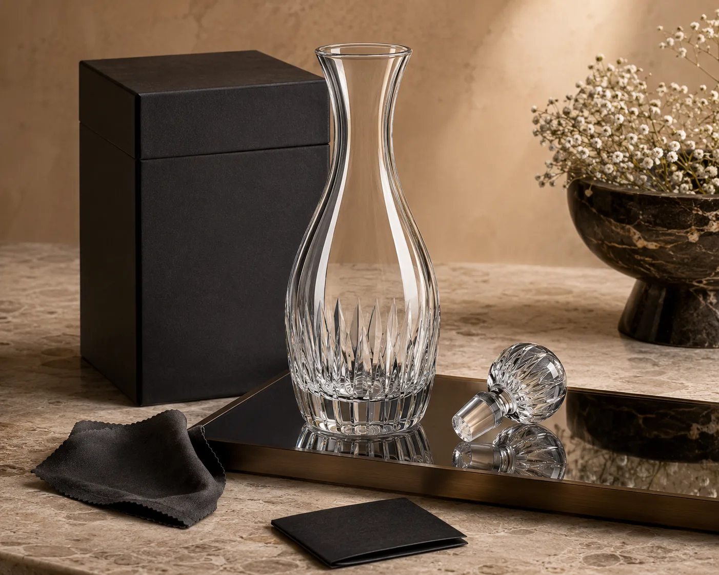 Cut Glass Water Carafe shown from a secondary angle with the overall form visible.