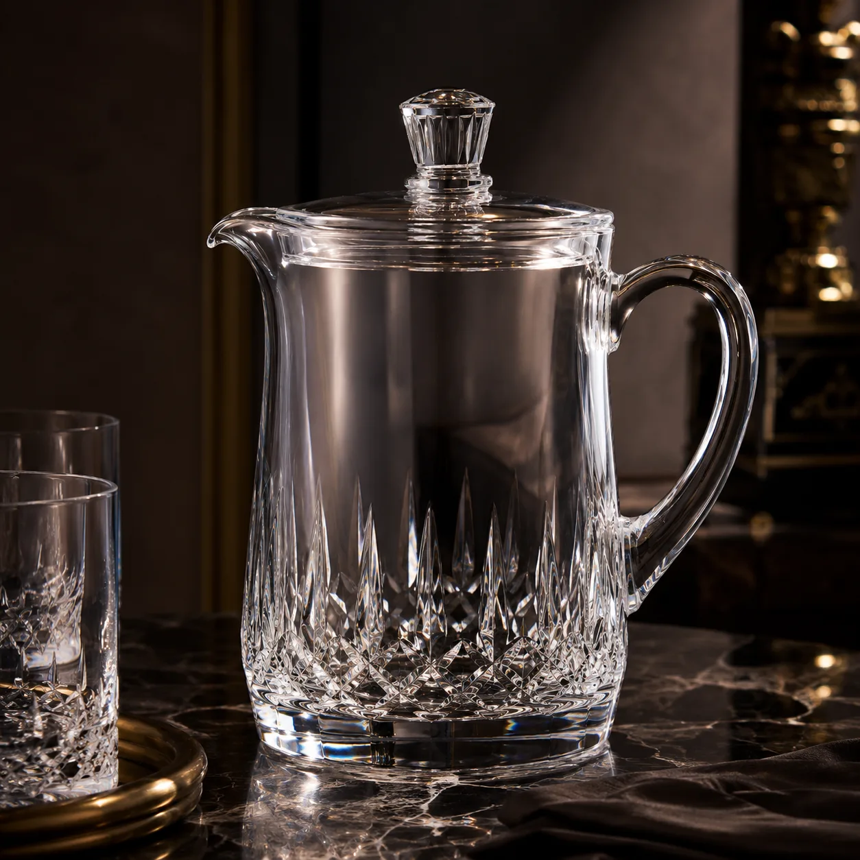 Detail view of Cut Glass Water Pitcher showing accessory confirmed according to selected model
