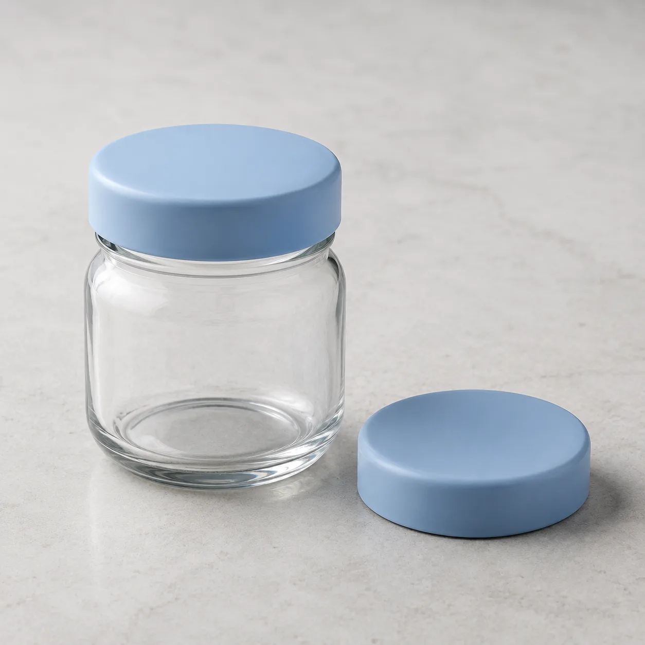 Angled side view of Baby Food Jar showing the outer profile