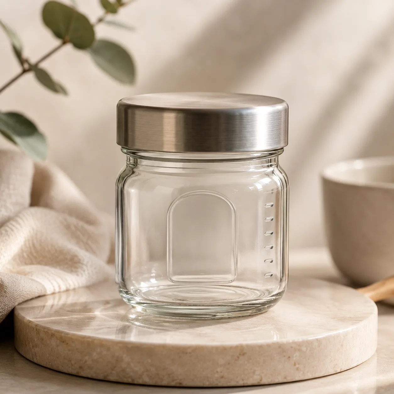 Detail view of Baby Food Jar showing lid matched to selected jar model