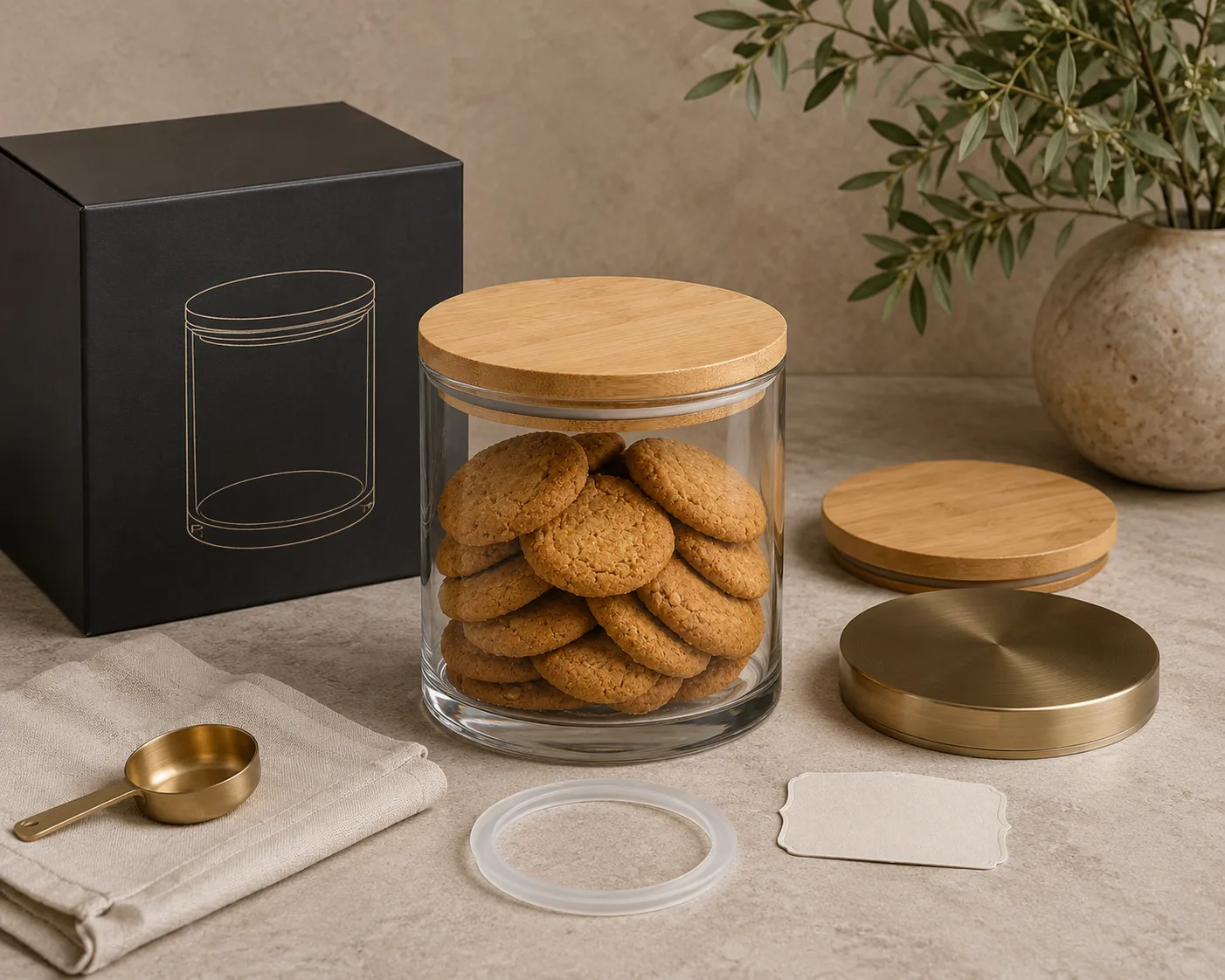 Biscuit Storage Jar shown from a secondary angle with the opening and container profile visible.