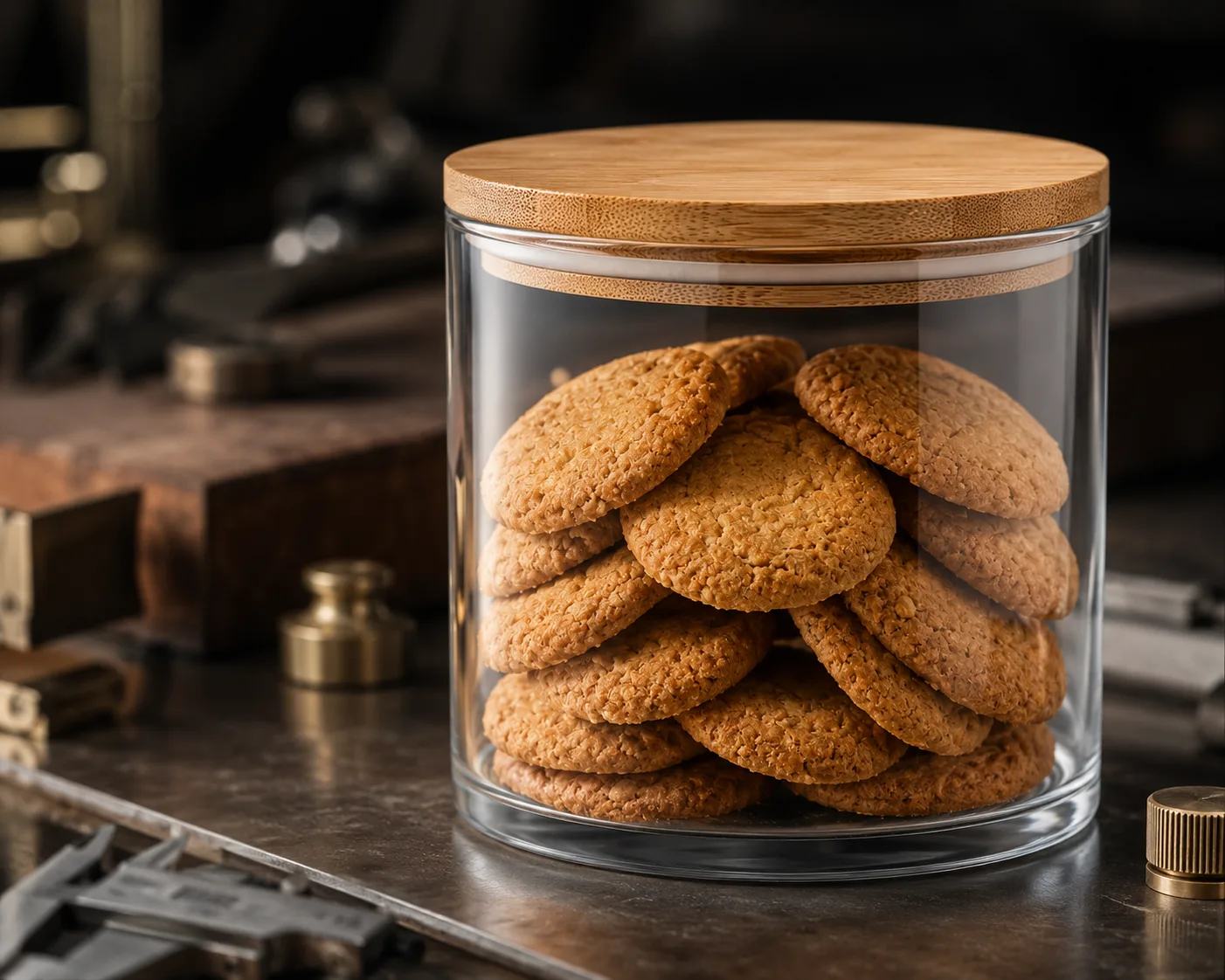 Biscuit Storage Jar in a coordinated pantry or meal-preparation display.