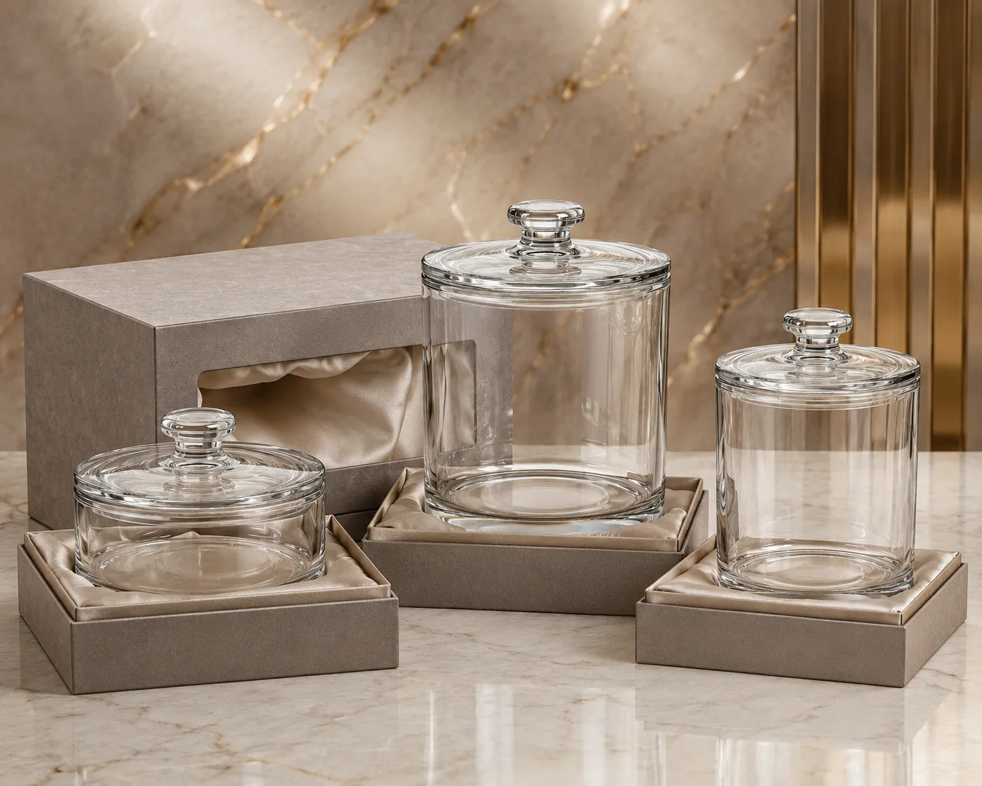 Close-up of Candy Jar showing the glass body, rim and base detail.