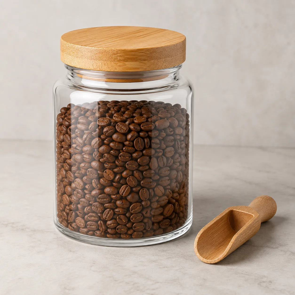 Angled side view of Coffee Storage Jar showing the outer profile