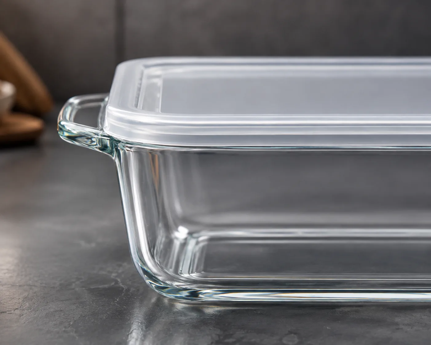 Glass Baking Dish with Lid in a coordinated pantry or meal-preparation display.
