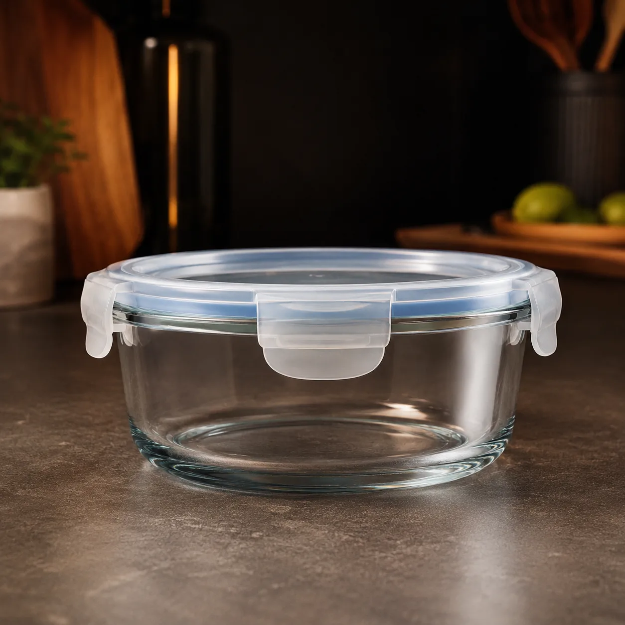 Detail view of Glass Food Storage Bowl with Lid showing Lid by selected model