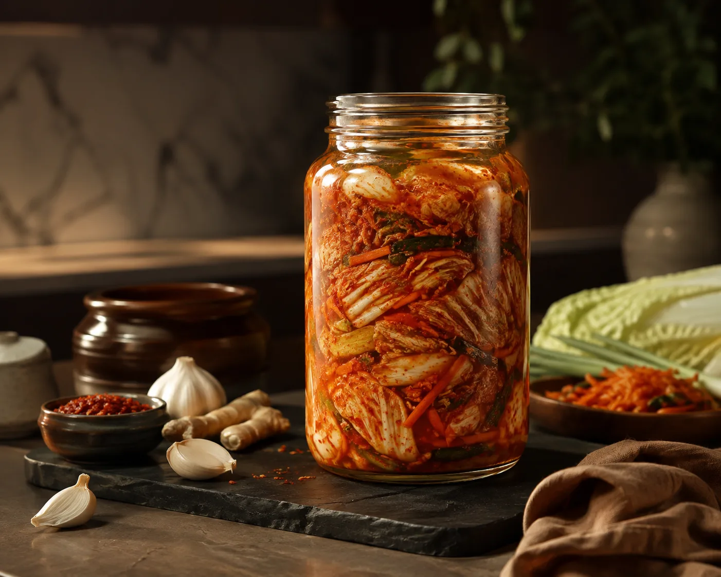 Glass Food Storage Jar in a kitchen or food-storage setting for fermentation and pickling.