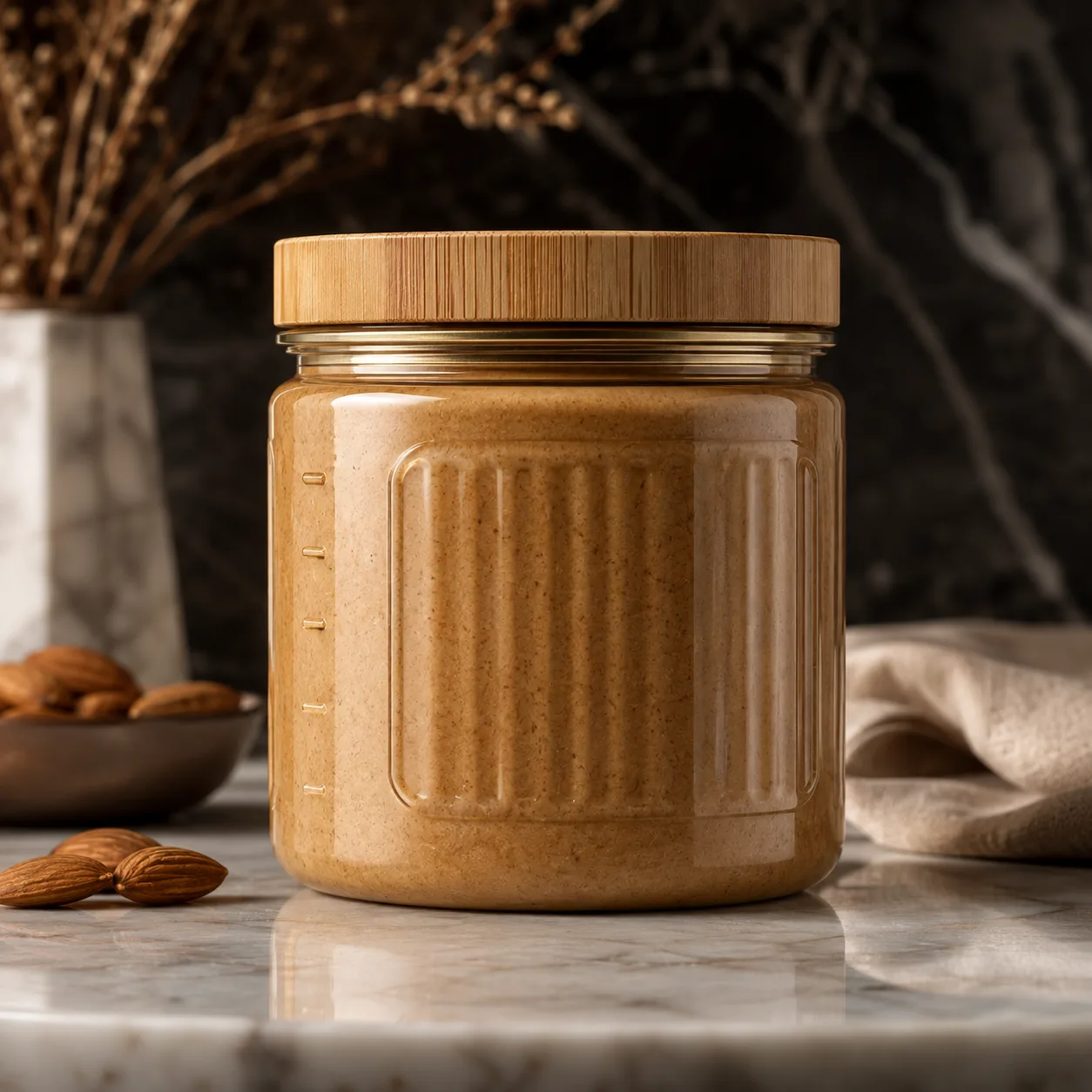 Detail view of Nut Butter Jar showing lid matched to selected jar model