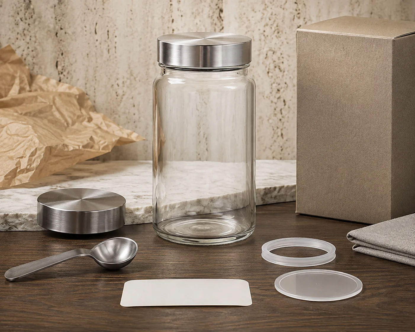 Paragon Food Jar shown from a secondary angle with the opening and container profile visible.