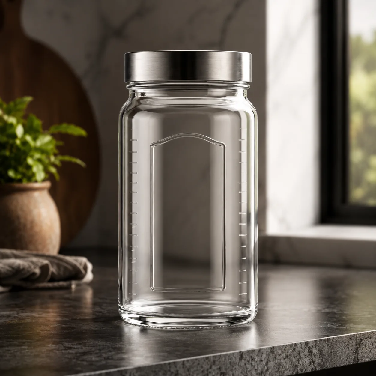 Detail view of Paragon Food Jar showing lid matched to selected jar model