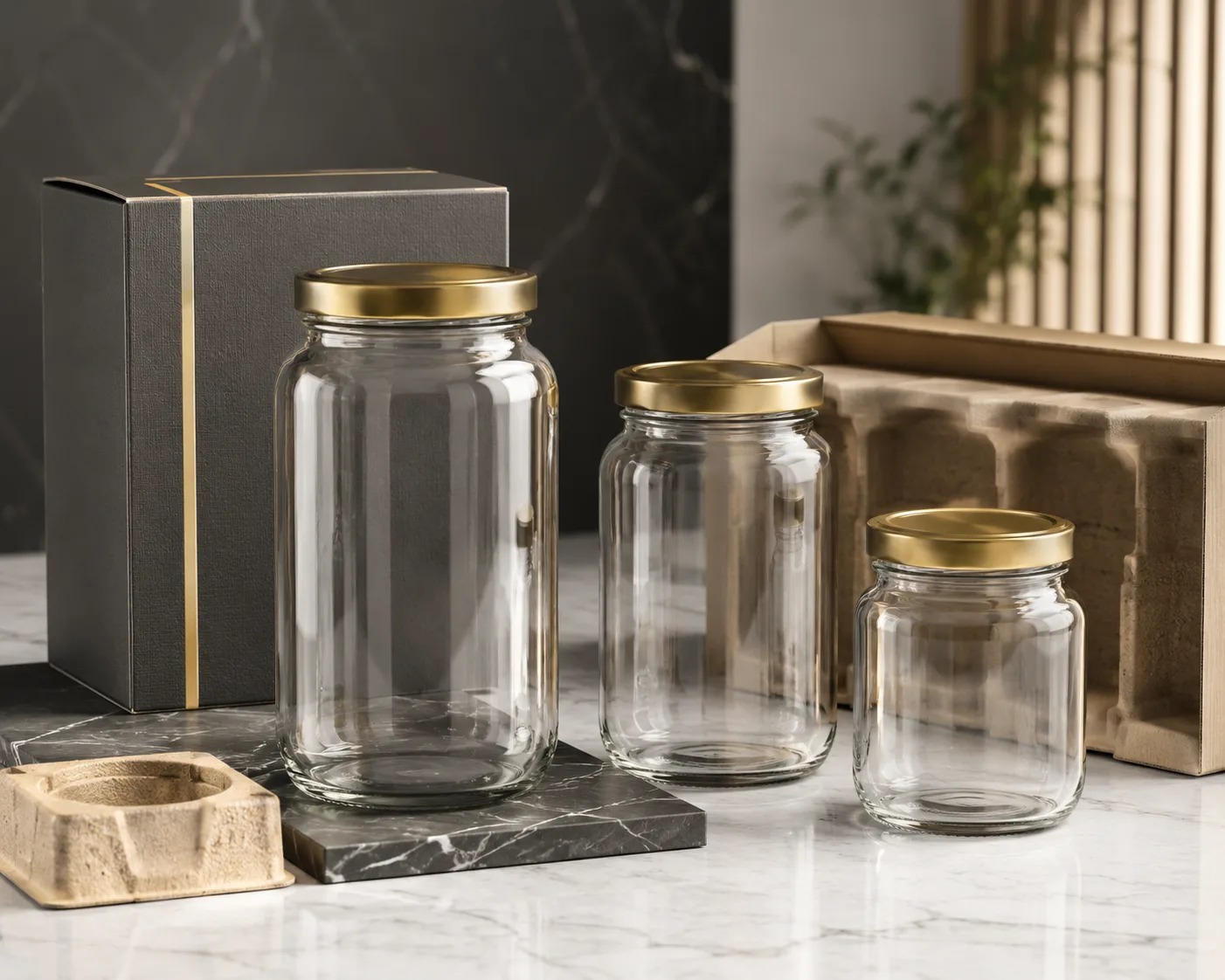Close-up of Pickle Jar showing the glass body, rim and base detail.