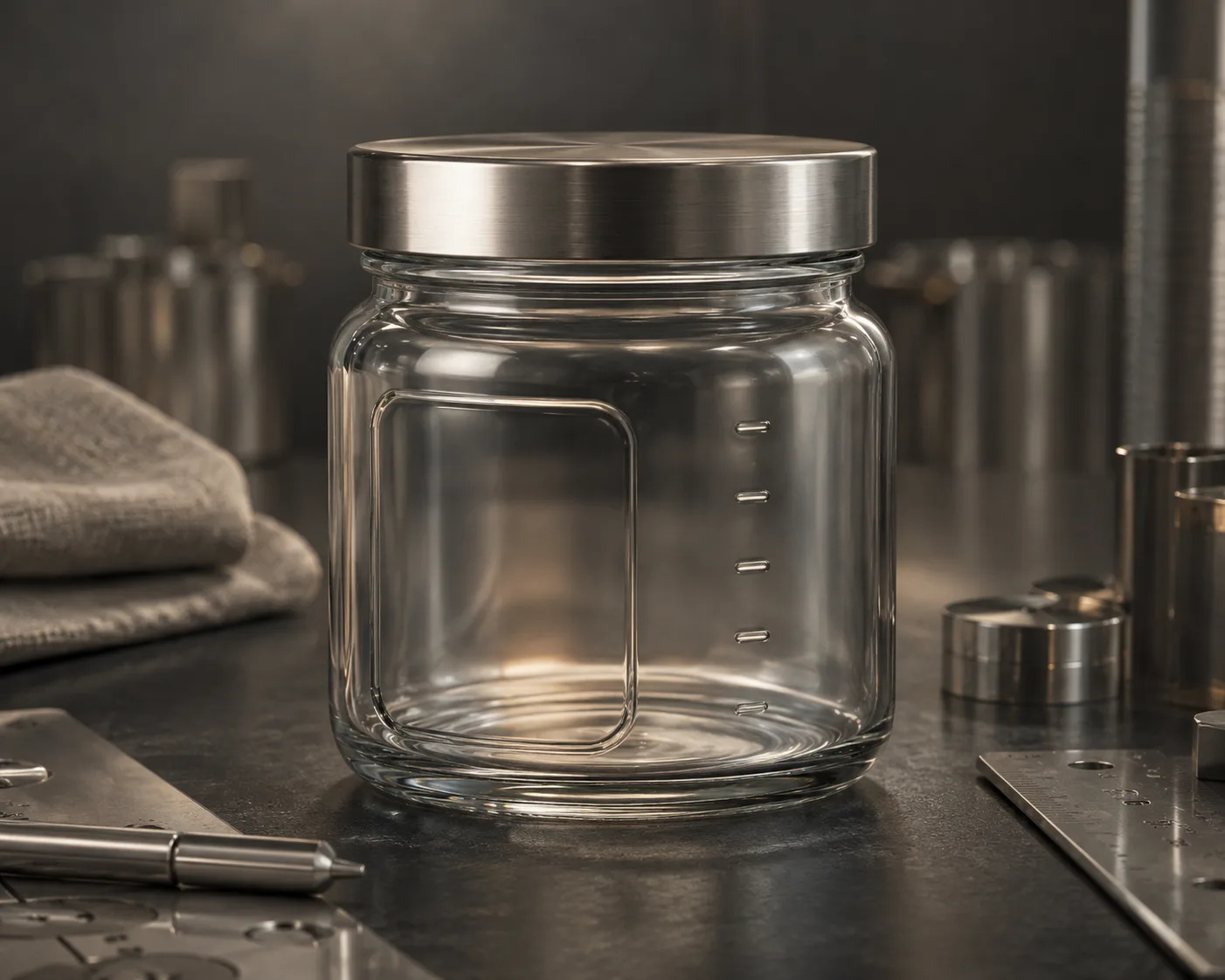 Round Food Jar in a coordinated pantry or meal-preparation display.