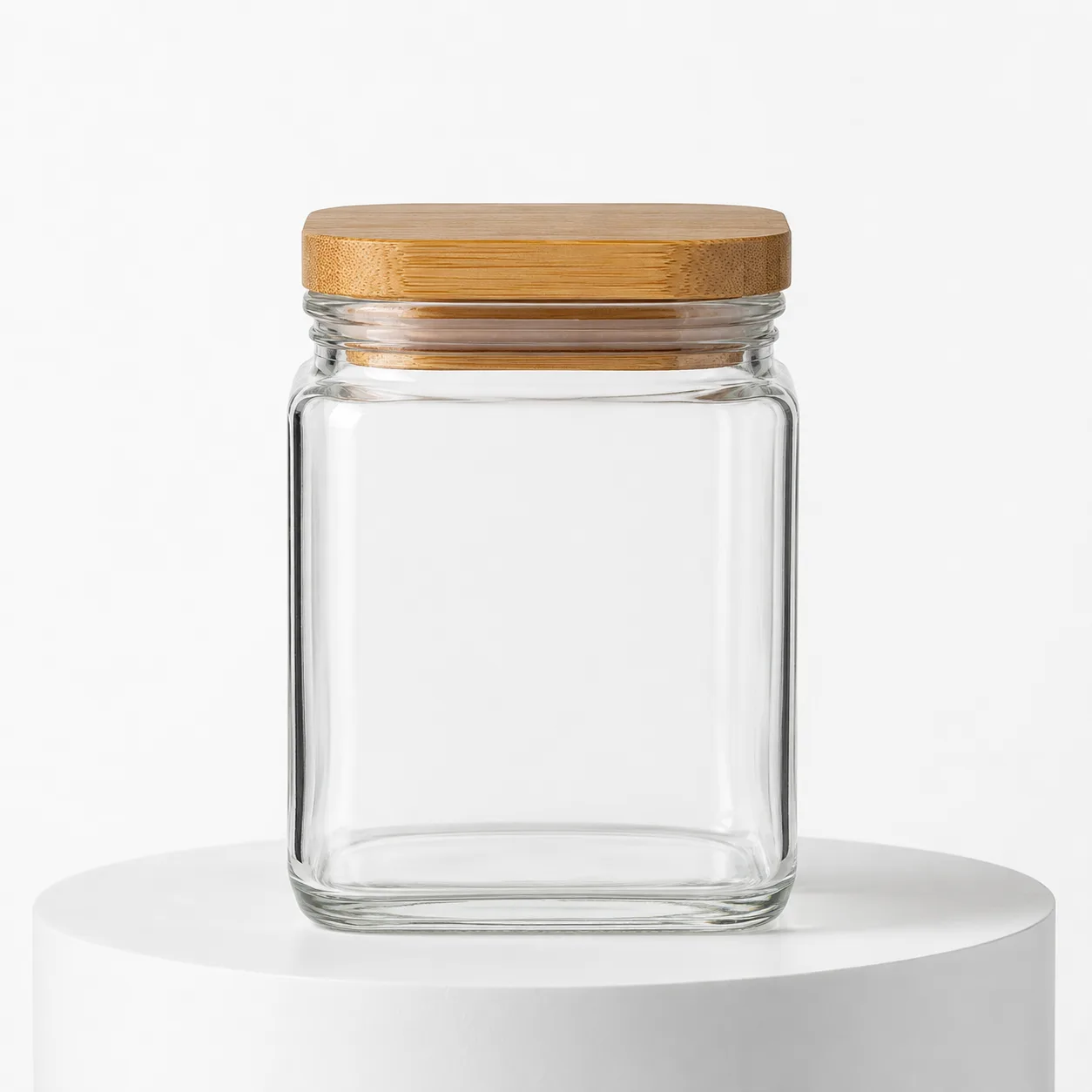 Square Food Jar front view with visible square food jar body