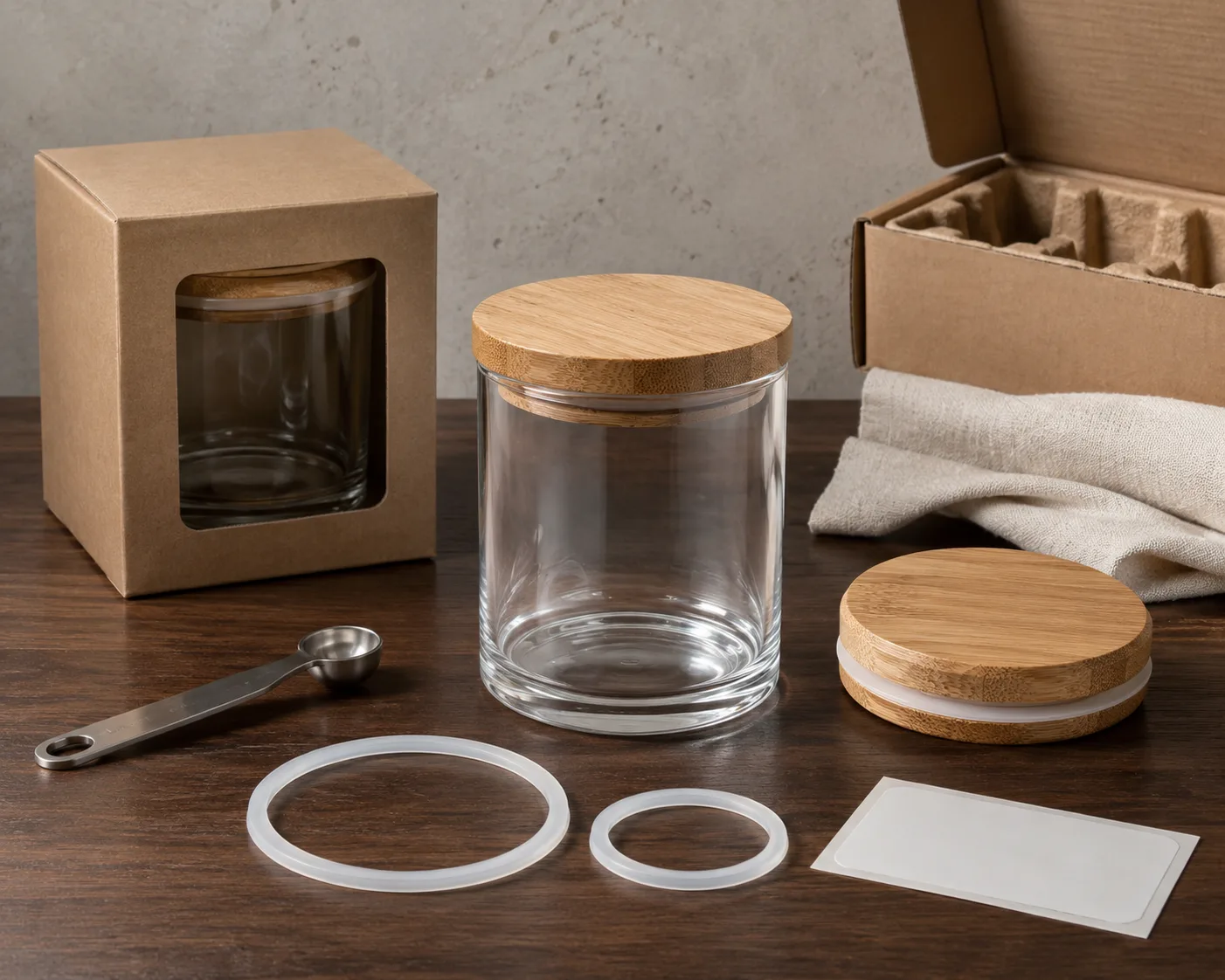 Straight-Sided Food Jar shown from a secondary angle with the opening and container profile visible.