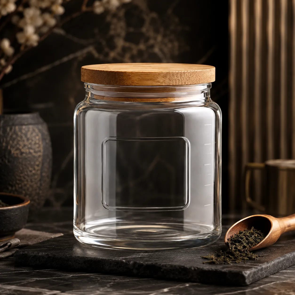 Detail view of Tea Storage Jar showing lid matched to selected jar model