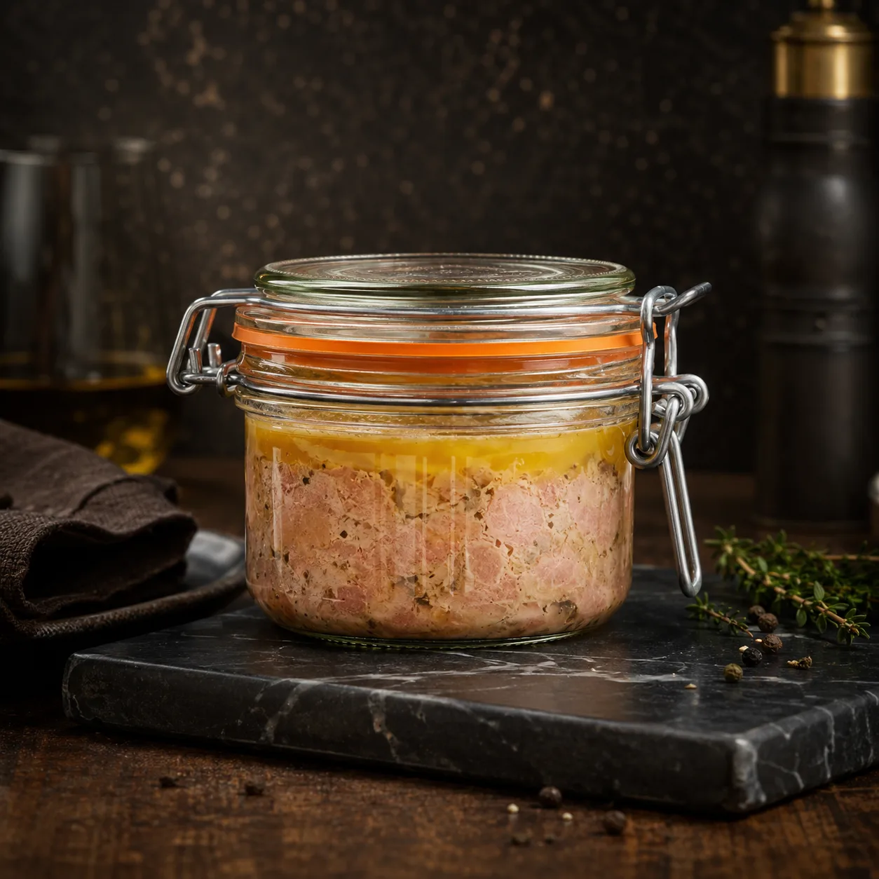 Detail view of Terrine Jar showing lid matched to selected jar model