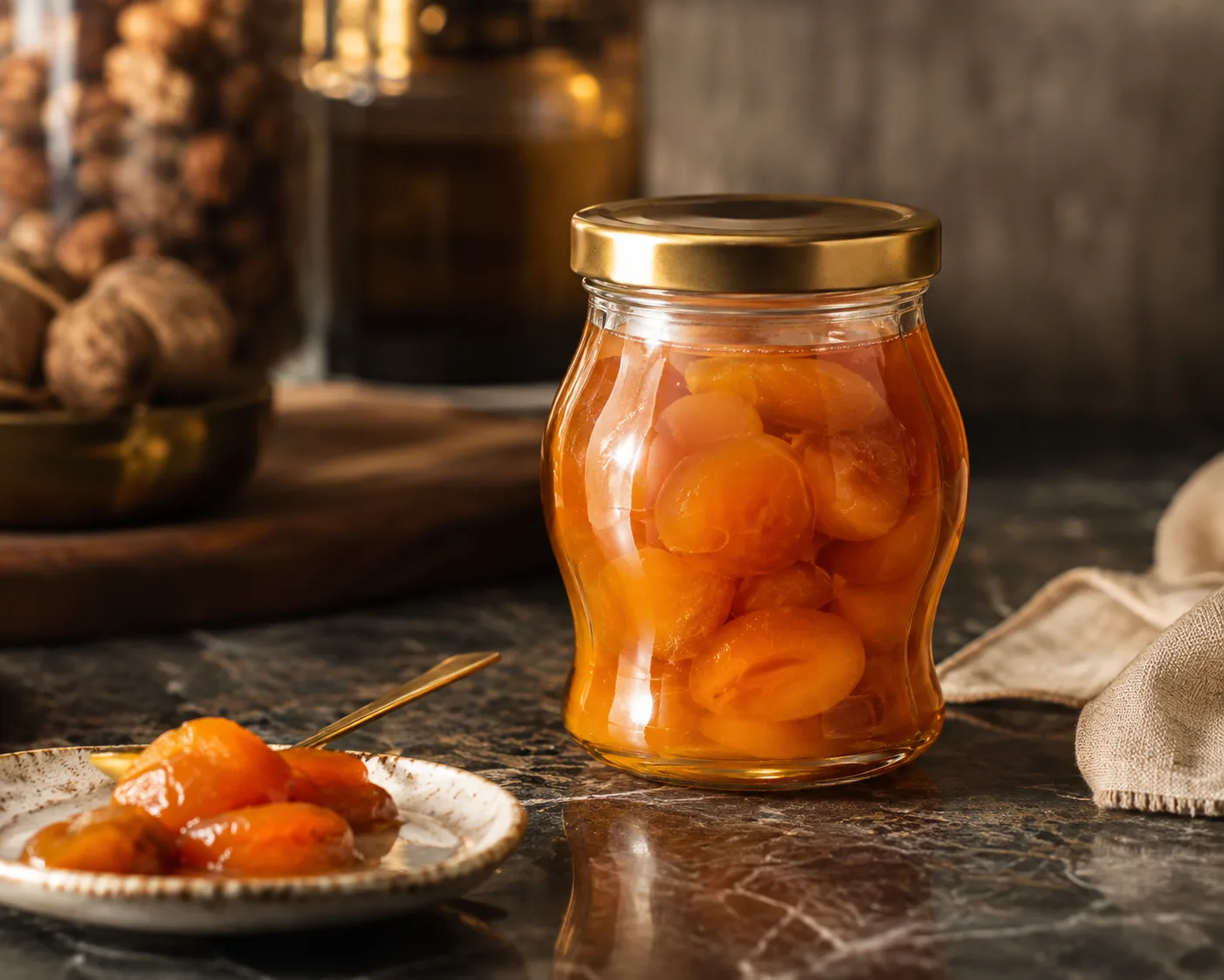 Tulip Food Jar in a kitchen or food-storage setting for jam and honey.