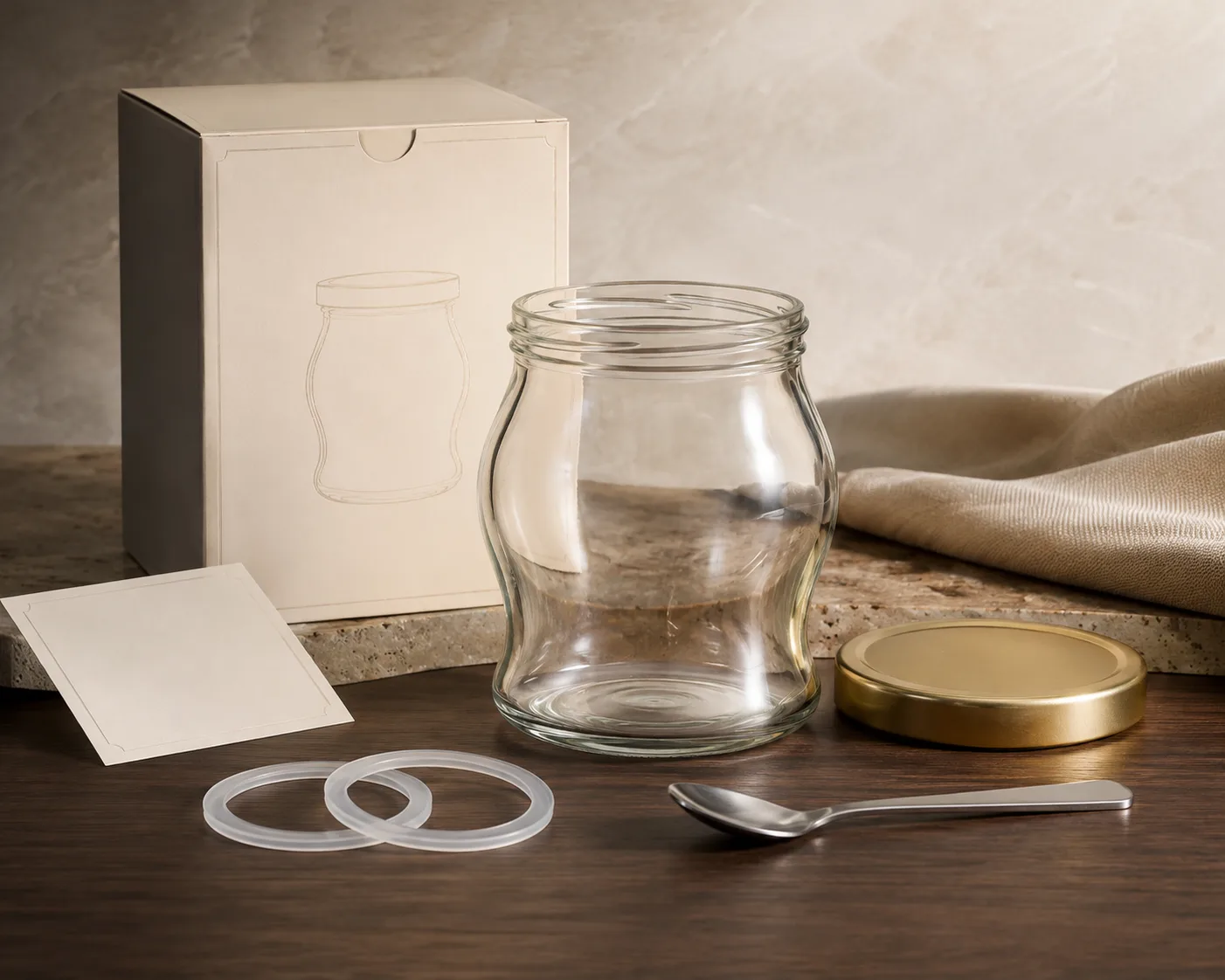 Tulip Food Jar shown from a secondary angle with the opening and container profile visible.