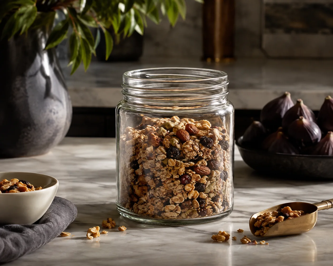 Wide-Mouth Food Jar in a kitchen or food-storage setting for pickles and preserves.