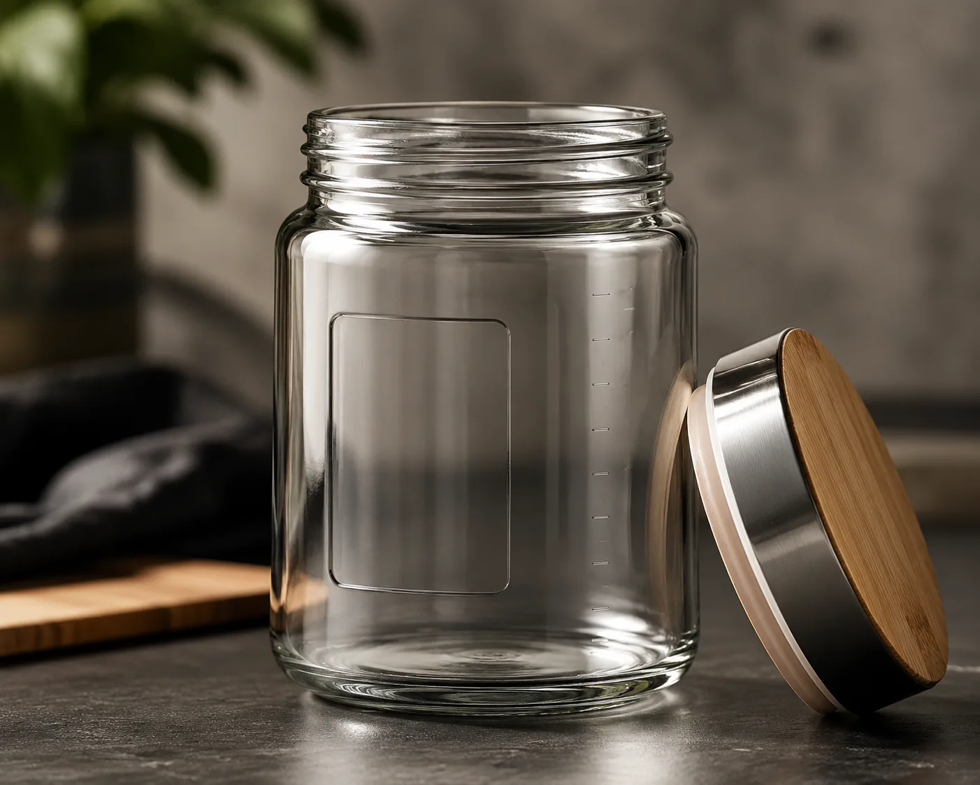 Wide-Mouth Food Jar in a coordinated pantry or meal-preparation display.