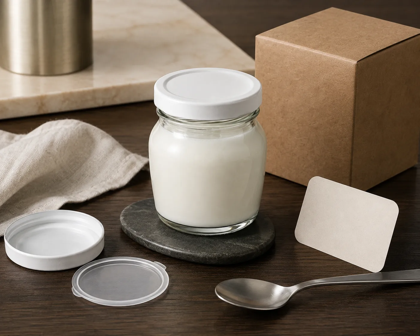 Yogurt Jar shown from a secondary angle with the opening and container profile visible.