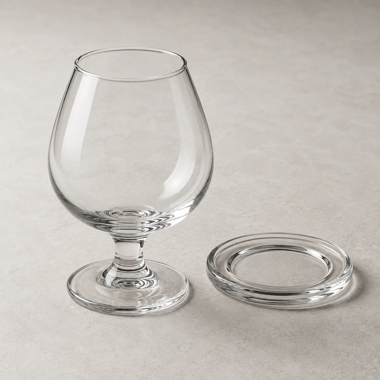 Angled side view of Brandy Snifter Glass showing the outer profile