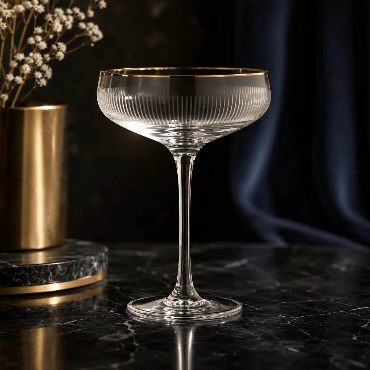 Detail view of Coupe Cocktail Glass showing rim or base detail