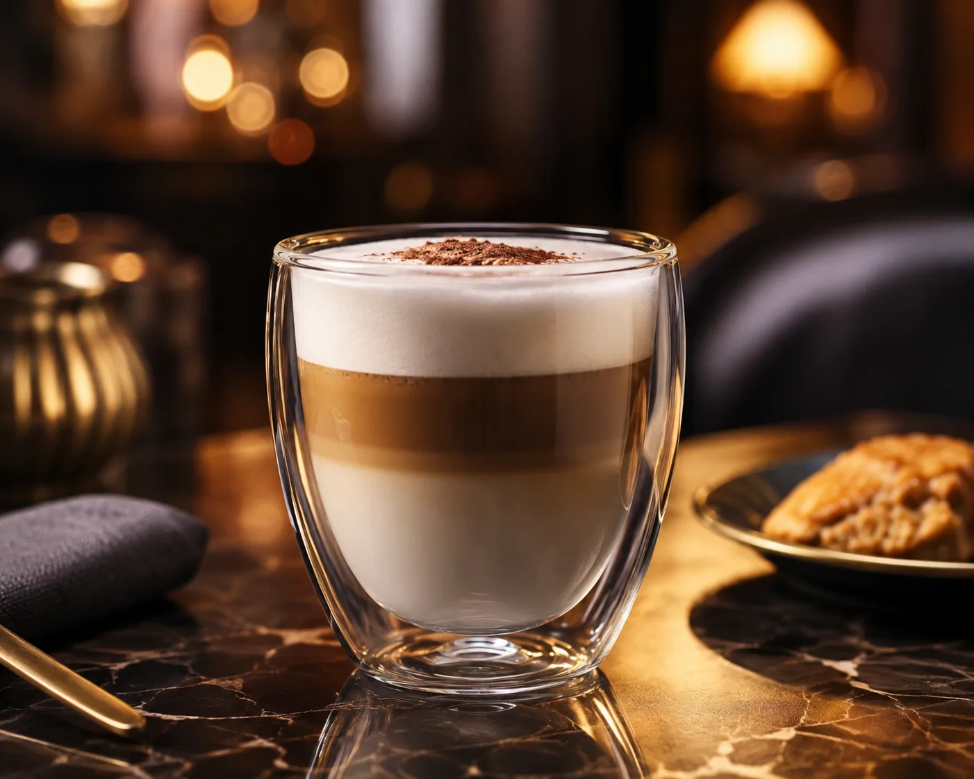 Copo de Vidro para Bebidas em ambiente de serviço de bebidas para café e chá.