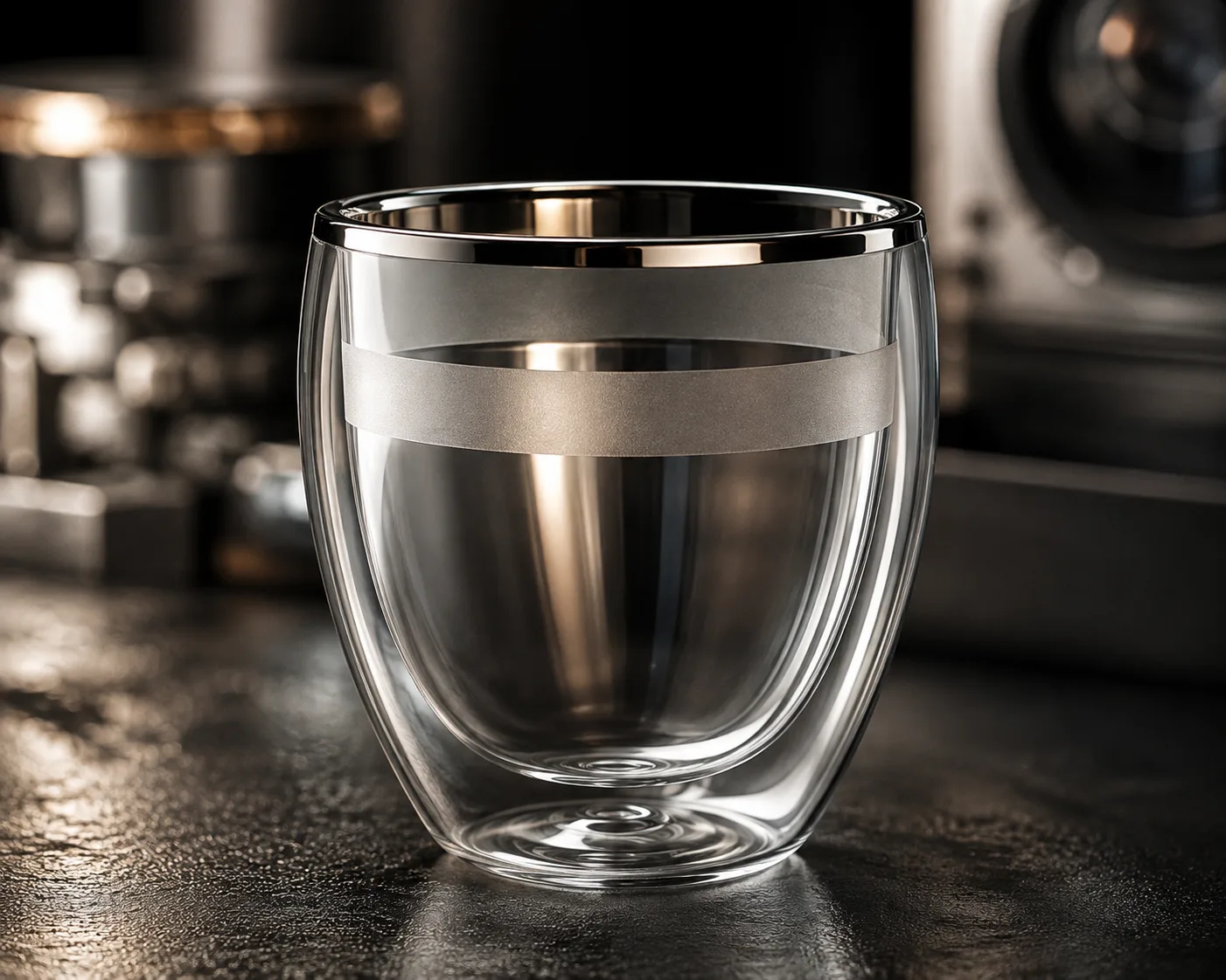 Copo de Vidro para Bebidas em uma apresentação de mesa de hospitalidade coordenada.