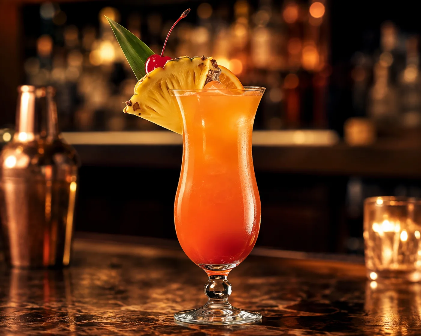Hurricane Cocktail Glass in a beverage service setting for tropical cocktails and bar service.