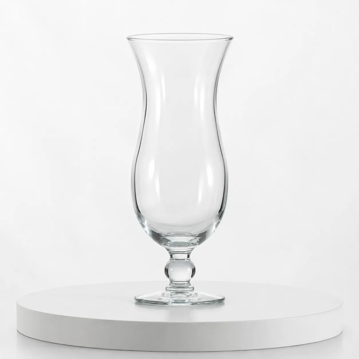 Hurricane Cocktail Glass front view with visible hurricane cocktail glass profile