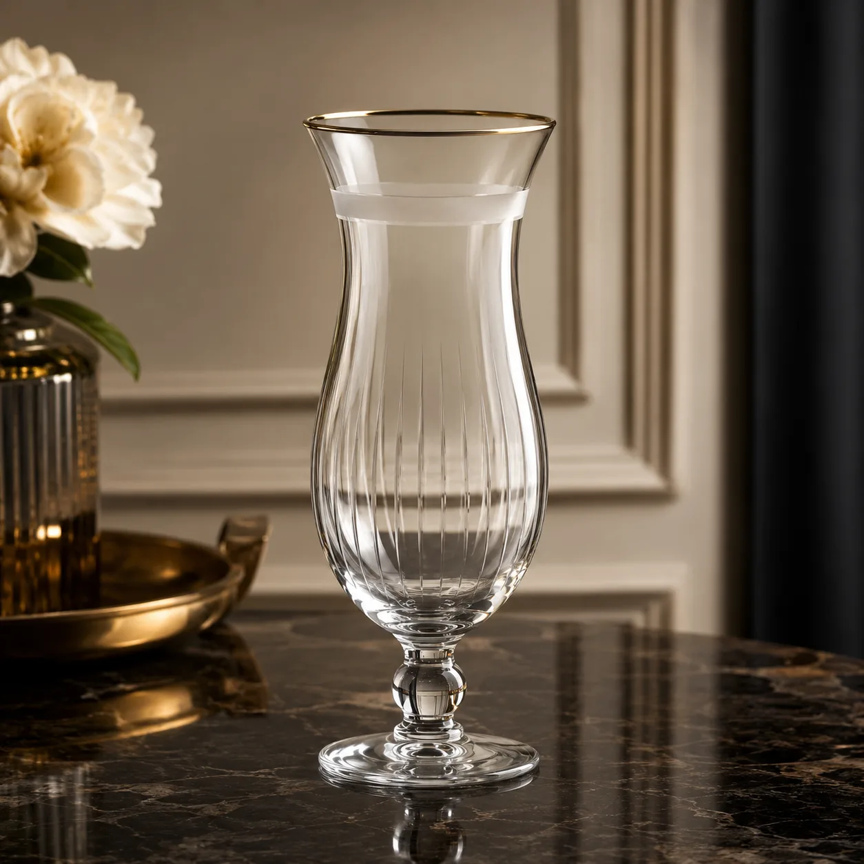 Detail view of Hurricane Cocktail Glass showing rim or base detail