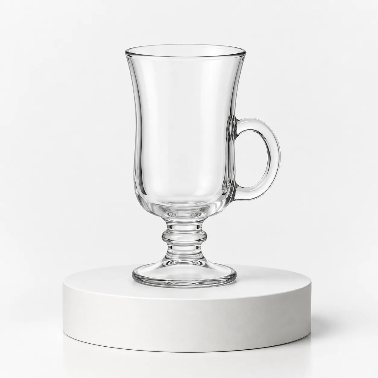 Irish Coffee Glass front view with visible irish coffee glass profile