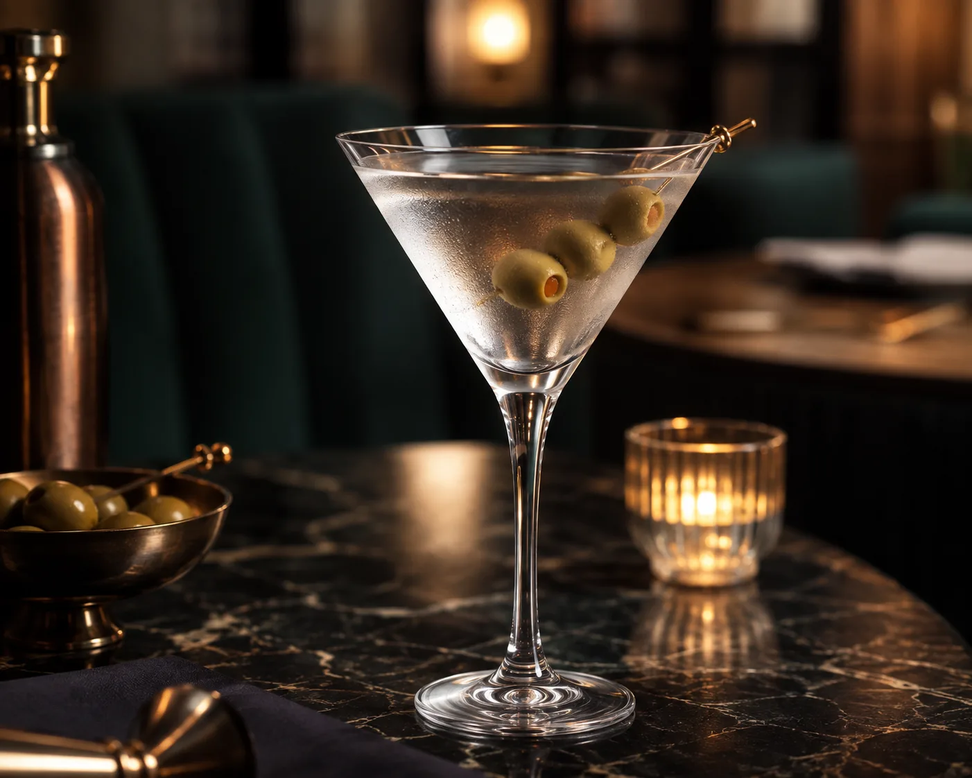 Martini Glass in a beverage service setting for martinis and classic cocktail service.