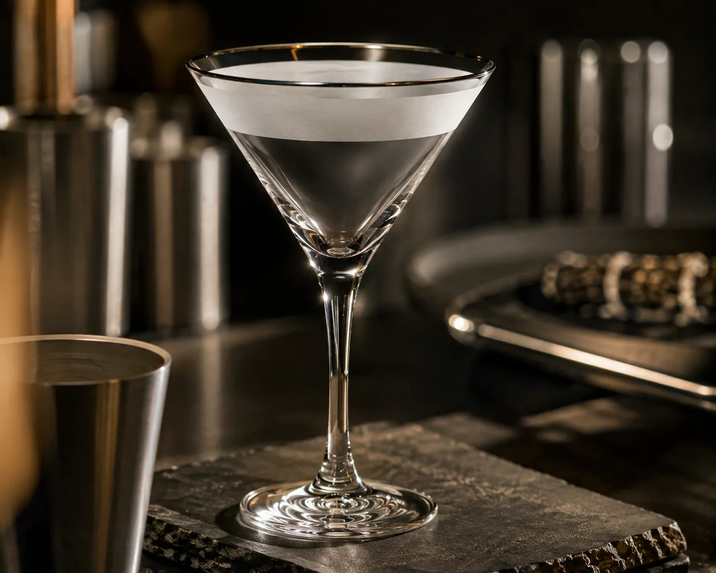 Martini Glass in a coordinated hospitality table presentation.