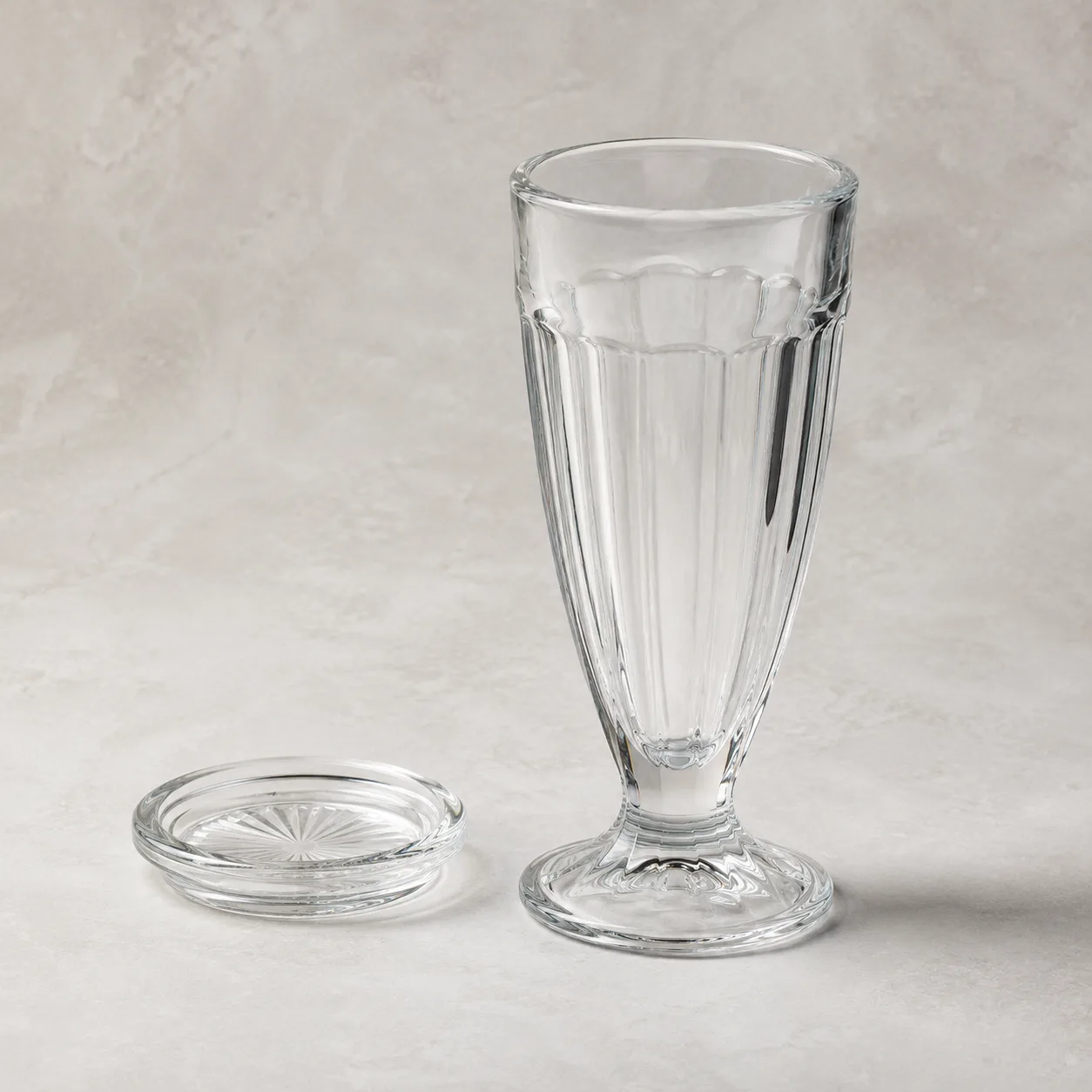 Angled side view of Milkshake Glass showing the outer profile