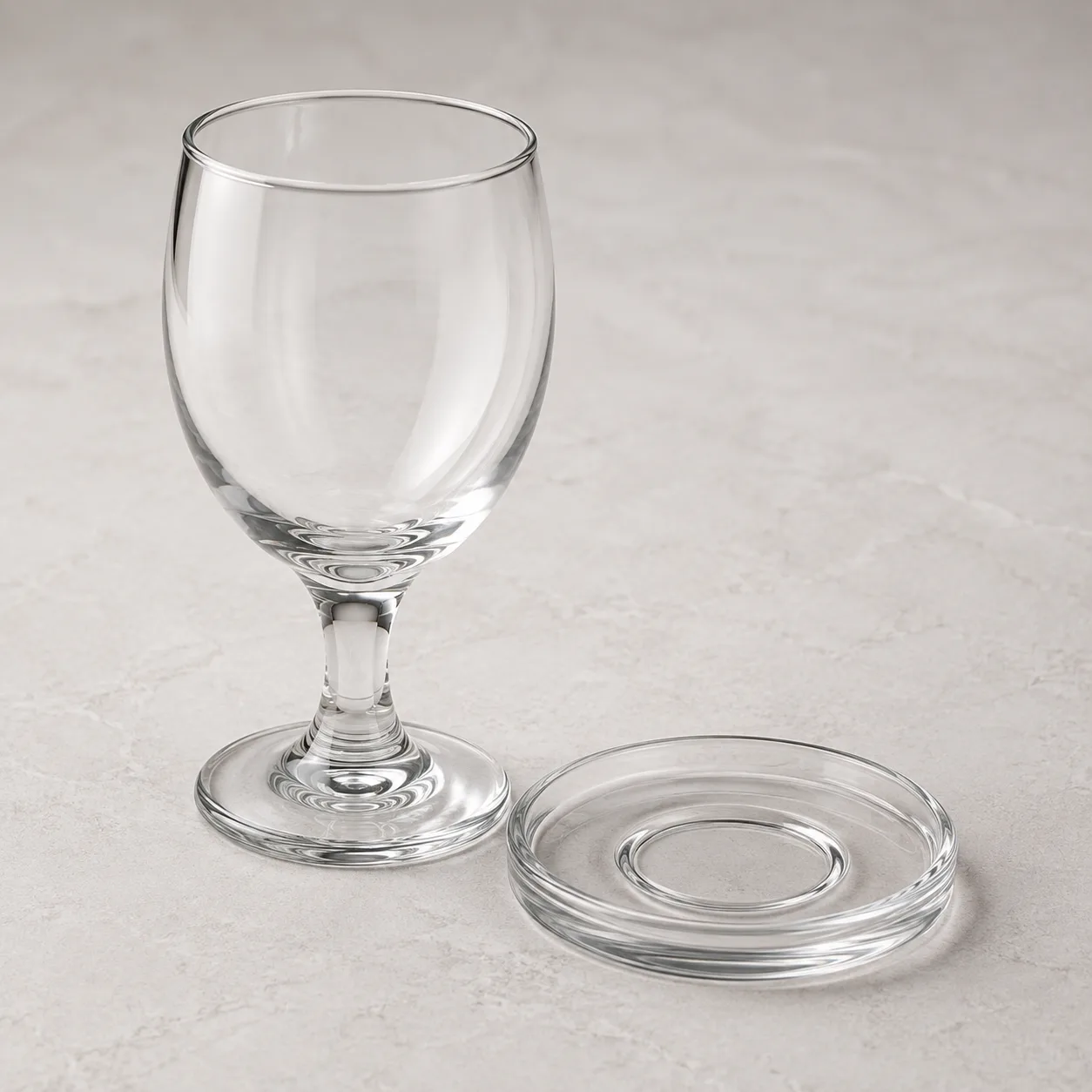 Angled side view of Water Goblet showing the outer profile