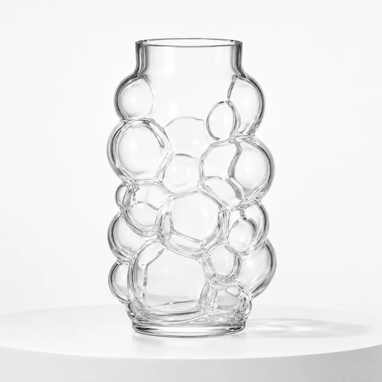 Glass Bubble Vase front view with visible bubble vase silhouette