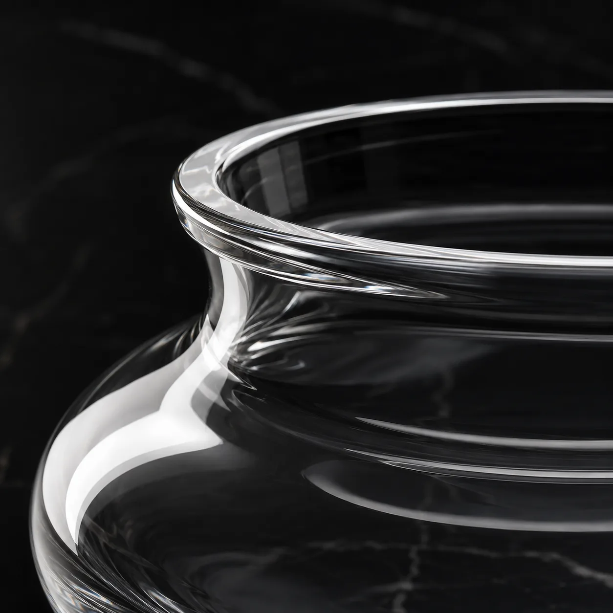 Close view of Glass Centerpiece Vase showing base area and color / frost finish